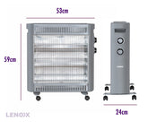 2200W Quartz Infrared Radiant Heater with Adjustable Thermostat and 2 Power Settings